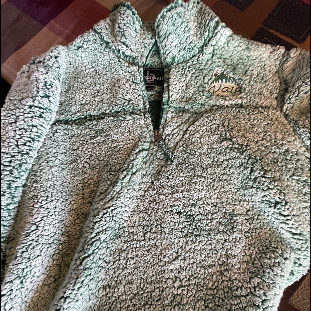 Boxer-craft Green Sherpa Pull Over Jacket